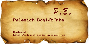 Palesich Boglárka névjegykártya