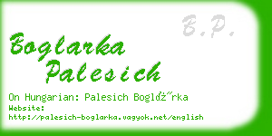 boglarka palesich business card